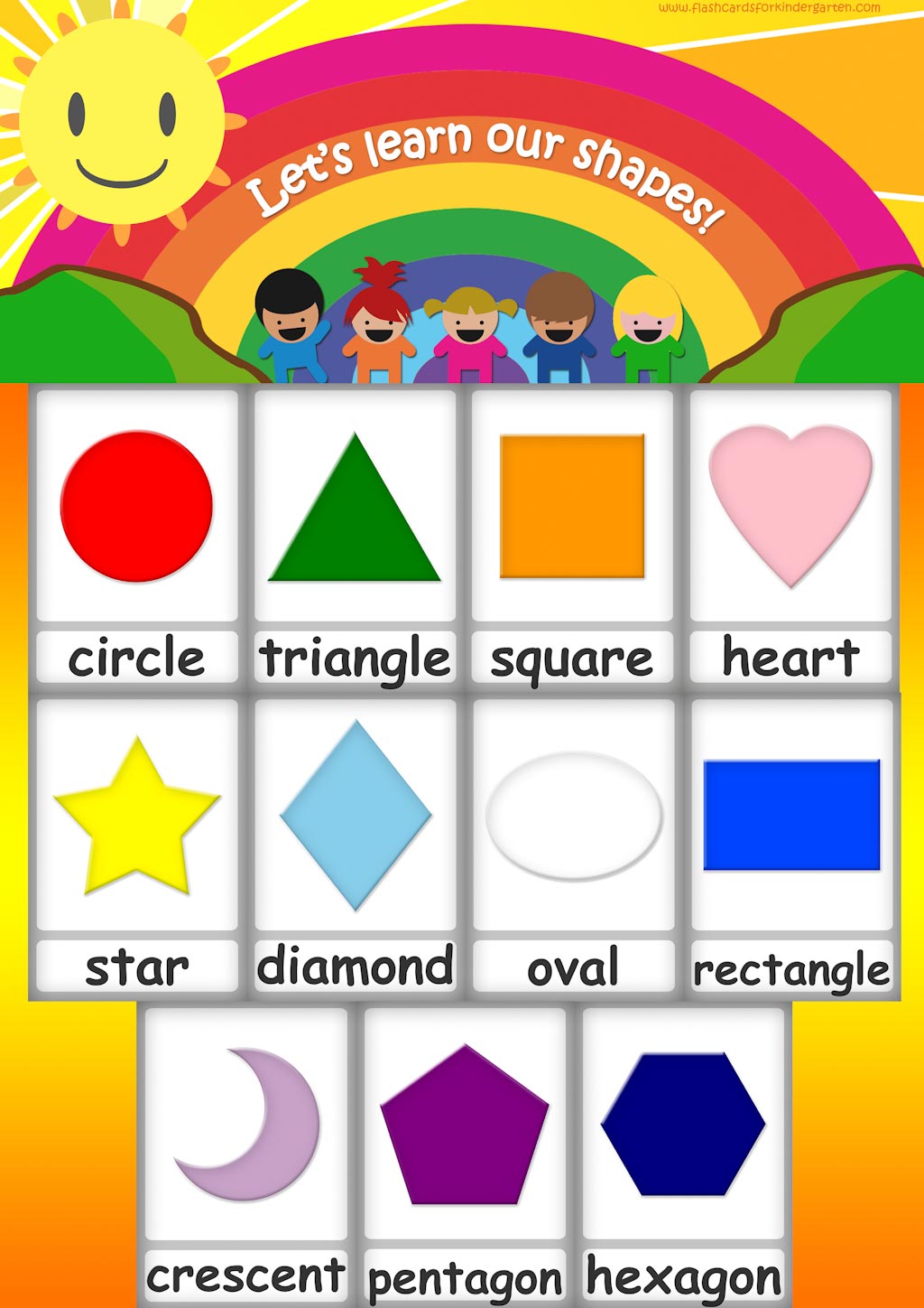 Shape Flashcards Teach Shapes FREE Printable Flashcards Posters 