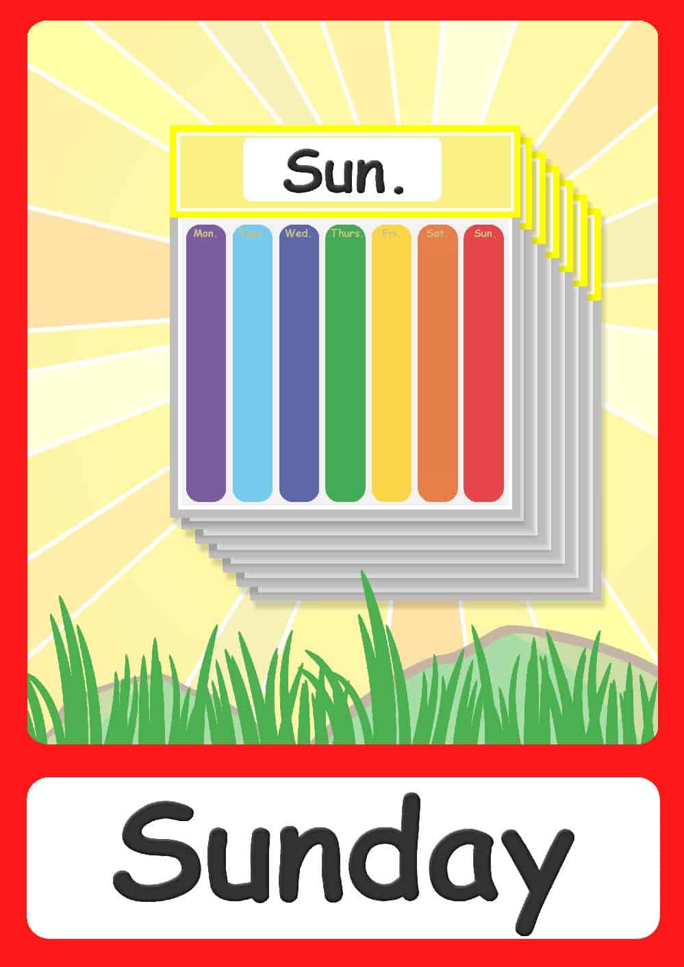 Days Of The Week Free Printable Flashcards