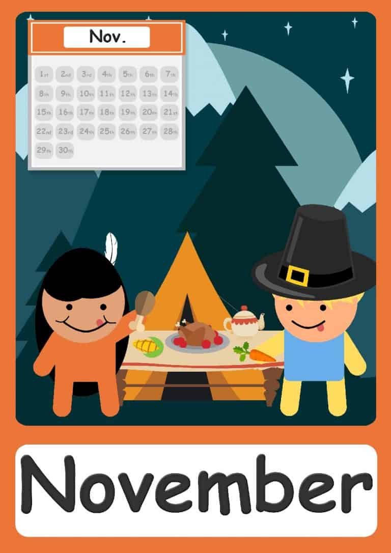 month of the year flashcards