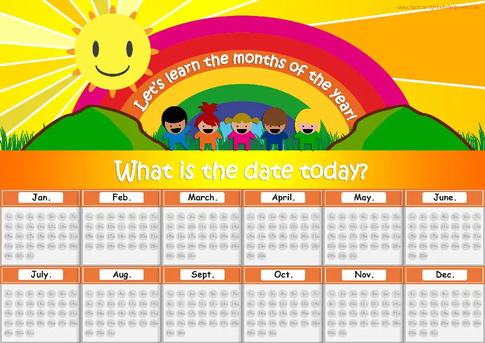 small months of the year flashcards display reference  SEN childcare 