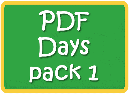 Days of the Week Flashcards English/Portuguese - Days of the Week