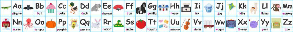 Printable alphabet flashcards Aa to Zz lowercase for kids set 2