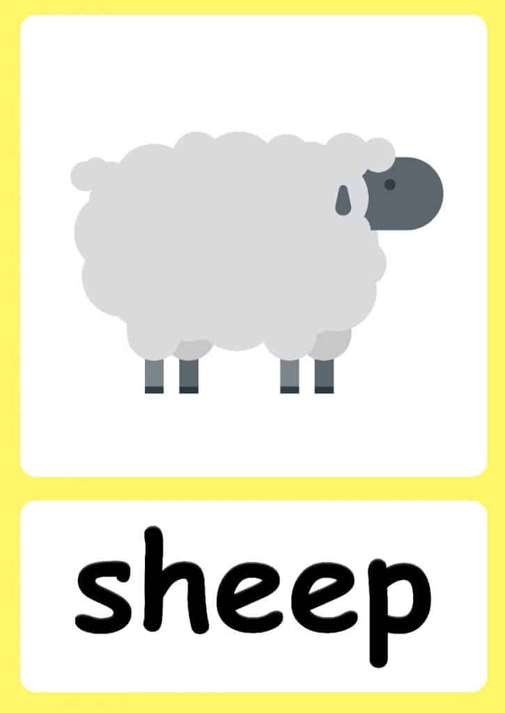 Farm Animal flashcards + FREE Farm background