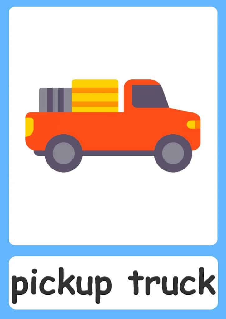 Transport flashcards for kids!