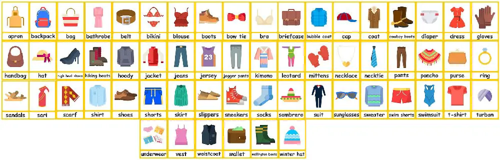 60 clothing flashcards for kids! 60 items of clothing to learn