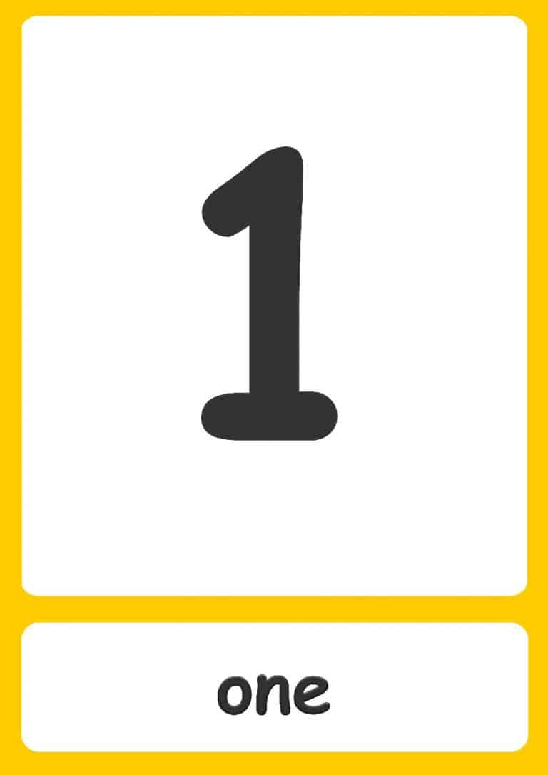 One's Number Example Number Words Flashcards