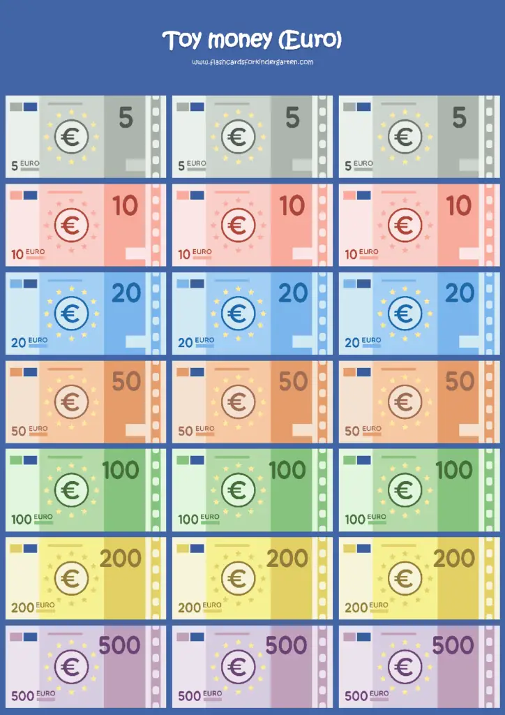 euro money flashcards