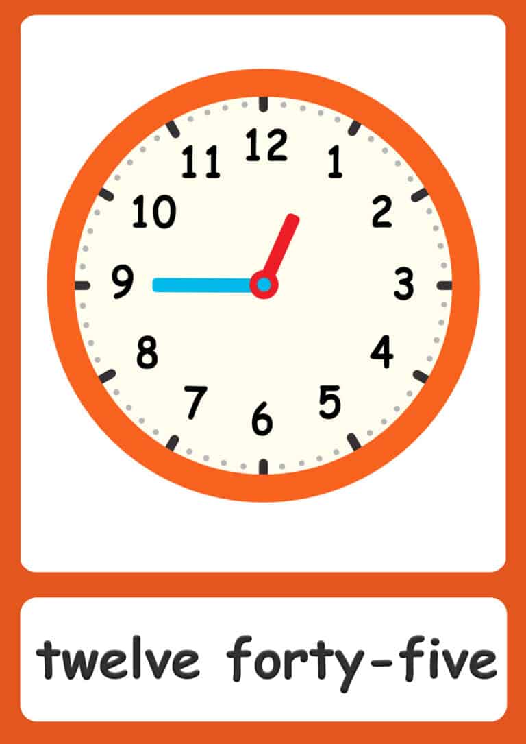 FREE Time flashcards and cut-out clock!