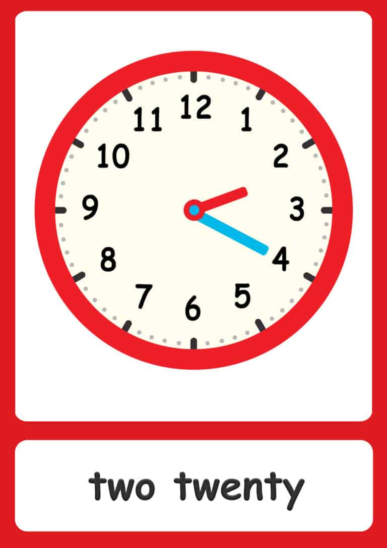 Twenty To Two FREE Time flashcards and cut-out clock!
