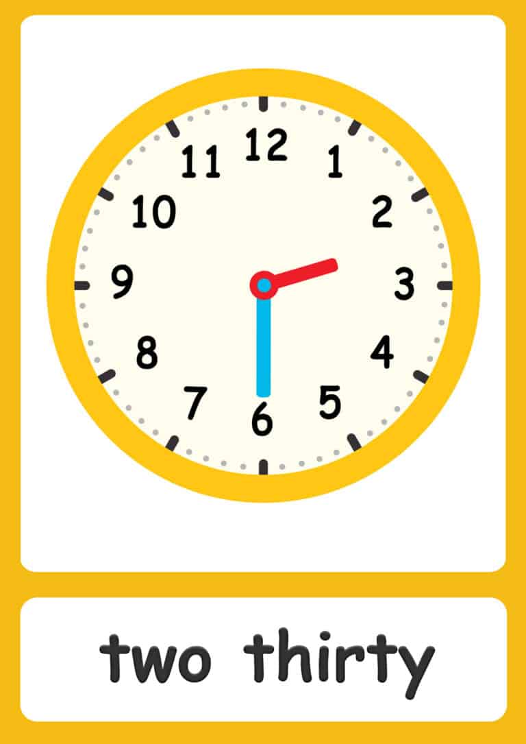 FREE Time flashcards and cut-out clock!