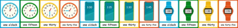 FREE Time flashcards and cut-out clock!