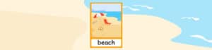 Teach beach vocabulary with FREE beach flashcards!